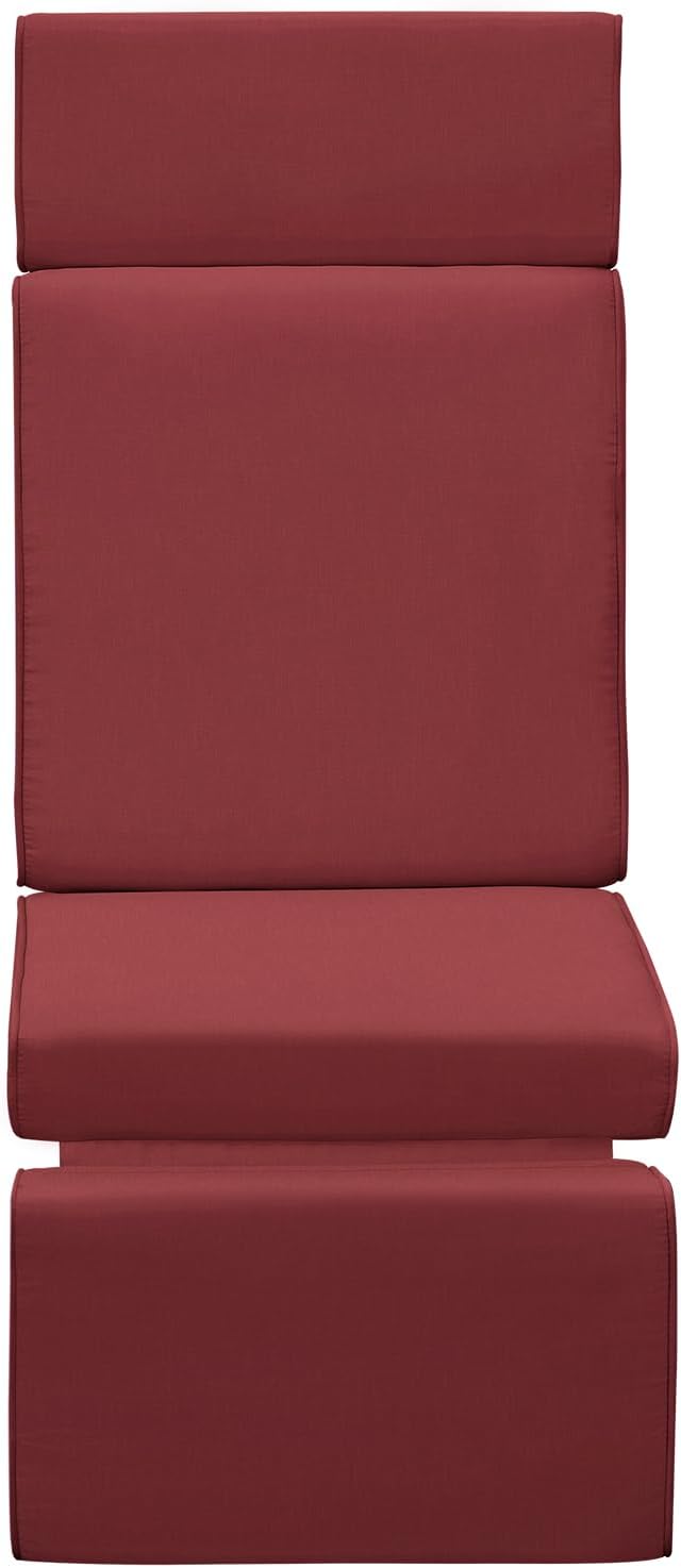 ATR ART TO REAL Outdoor Recliner Replacement Cushion, High Back Chair Cushions Patio Wicker Reclinning Chairs Seat Pad, Removable Cover, Waterproof, UV Resistant (Style A, Red)