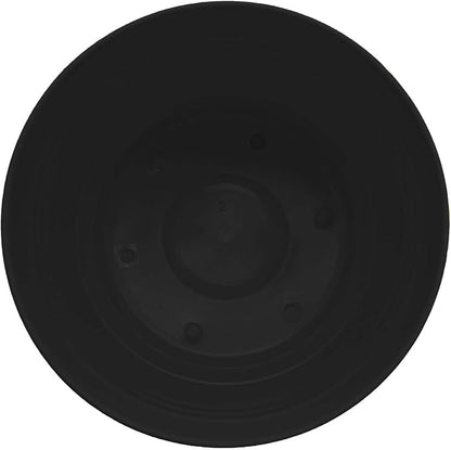 Bloem Saturn 7" Black Round Resin Planter Pot with Snap-in Saucer for Indoor and Outdoor Gardening