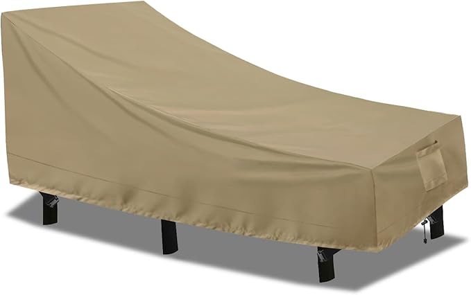PureFit Outdoor Chaise Lounge Cover, Lounge Chair Covers Waterproof Patio Furniture Lounge Chair Cover, UV Resistant & Weatherproof, 1 Pack, 68"L x 30"W x 30"H Inches, Camel