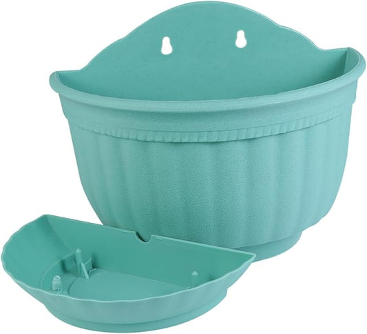 BESPORTBLE Wall Hanging Half Planter Pot Flower Container Drainage for Indoor and Outdoor Use Space-Saving Floral Decoration for Balcony and Garden