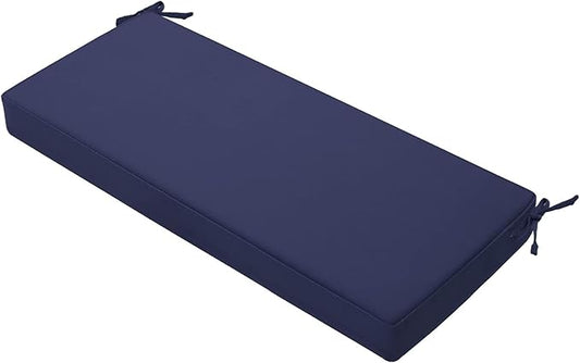 Favoyard Outdoor Bench Cushion 59 x 18 Inch Waterproof Patio Furniture Cushions 3-Year Color Fastness Garden Sofa Settee Couch Swing Pads with Handle and Attach Ties, Blue