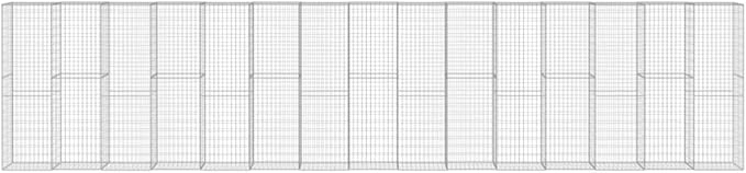Galvanized Steel Gabion Wall with Cover, Gabion Mesh Wire Wall Panel Galvanized Steel Garden Stone Wire Basket Fencing Patio Decorative Fence, 354.3"x19.7"x78.7",-138