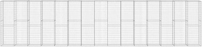 Galvanized Steel Gabion Wall with Cover, Gabion Mesh Wire Wall Panel Galvanized Steel Garden Stone Wire Basket Fencing Patio Decorative Fence, 354.3"x19.7"x78.7",-138