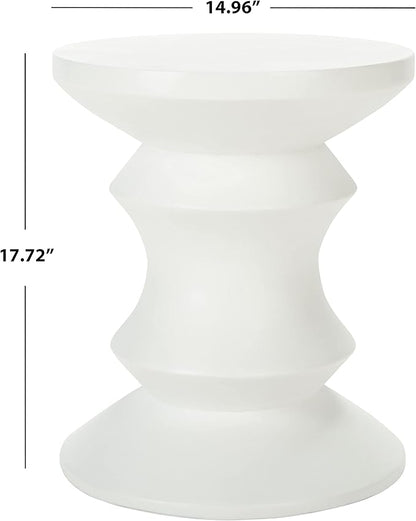 SAFAVIEH Outdoor Collection Katara Modern Ivory Concrete Accent Table (Fully Assembled) VNN1034B