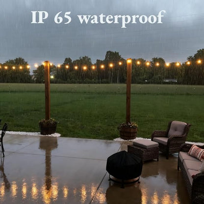 Honche Solar Lights Outdoor Waterproof IP65 with 20 LED Edison Bulb Patio Lights String Lights 49FT Warm White Solar Powered for Bedroom Christmas Camping Wedding Birthday Backyard Gazebo Party