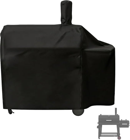 Grill Cover for Nexgrill 810-0071 Oakford 1150 Reverse Flow Offset Smoker Charcoal Grill, Waterproof Outdoor BBQ Griddle Cover, Fade-Resistant UV Resistant All Weather Protection