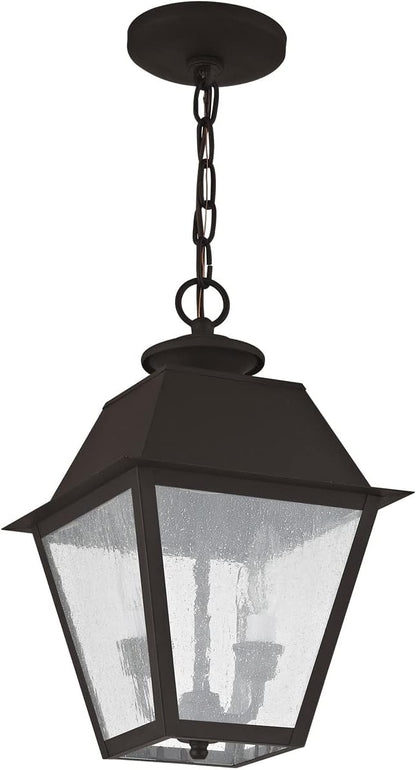 Livex Lighting 2167-07 Mansfield 2-Light Outdoor Hanging Lantern, Bronze