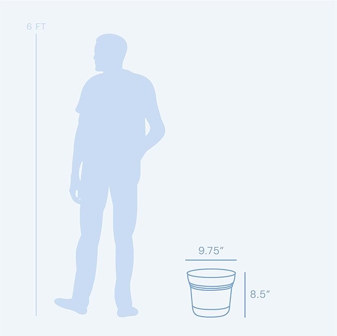 Bloem Saturn 10" Mango Round Resin Planter Pot with Snap-in Saucer for Indoor and Outdoor Gardening