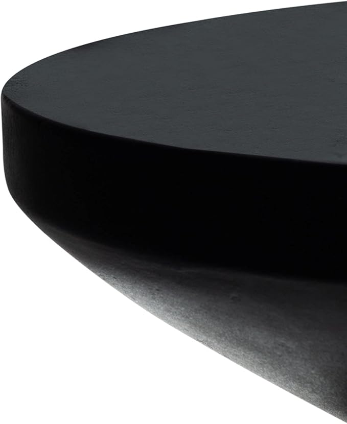 SAFAVIEH Outdoor Collection Katara Modern Black Concrete Accent Table (Fully Assembled) VNN1034C