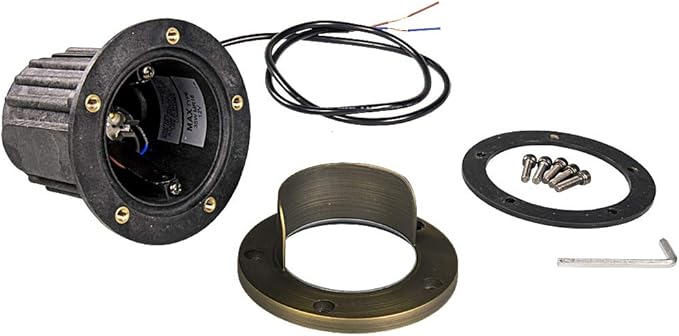 12V Brass In-Ground Well Light (Shielded Top) with 5W 2700K Warm White MR16 LED Bulb for Low Voltage Landscape Lighting of Outdoor Pathway, Garden, Shrubs, Columns or Trees