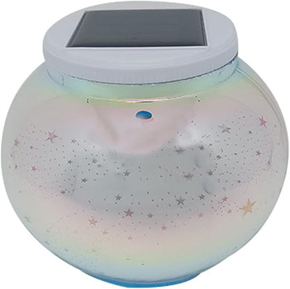 Lxcom Lighting Solar Powered 3D Fireworks Star Lights Color Changing Globe Ball Decorative Star LED Night Light RGB+White Rechargeable Solar Table Lamp Waterproof for Garden Yard Patio