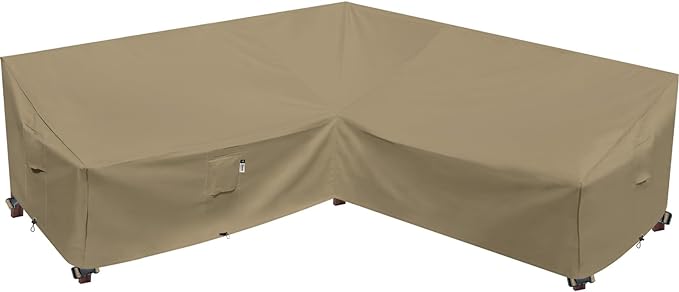 Heavy Duty Outdoor Sectional Sofa Cover - 100"X100" Waterproof 600D Patio Couch Cover for V-Shaped Lawn Patio Furniture