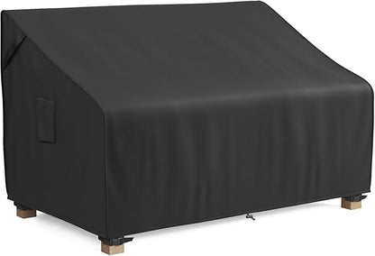 MR.COVER 3-Seater Outdoor Couch Cover Waterproof, Patio Furniture Cover for Sofa, Heavy Duty Outdoor Sofa Covers, Polyester & Double-Stitched Seams, Fits up to 87" W x 37" D x 35" H, Classic Black