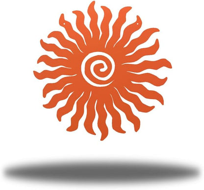 Riverside Designs Sunburst Metal Wall Art Steel Outdoor Decor - Heavy-Duty and Waterproof - Made in USA (36", Coral)