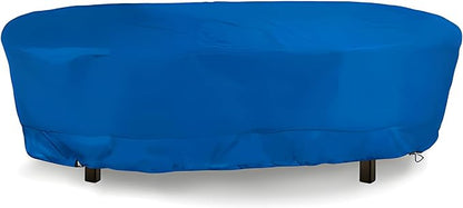 Eevelle Meridian Patio Oval Table Cover with Marine Grade Fabric - Waterproof Outdoor Table Cover - Furniture Set Covers for Dining Table - Easy to Install - (25.5" H x 70" L x 48" W, Royal Blue)