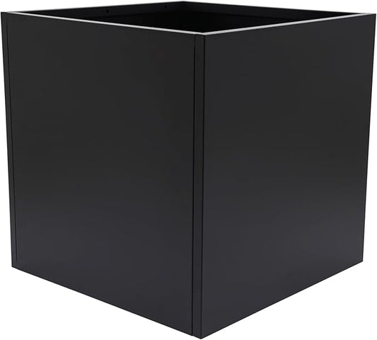 26Inch Steel Planter Box Metal Planter Large Tall Square Planters for Indoor Outdoor Plants, Heavy Duty Flower Pot for Patio, Yard, Garden (Black, 26" L x 26" W x 26" H)