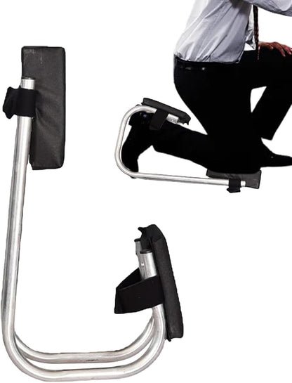 Knee Seat, Strap on Kneeling Device for Garden, Portable Stainless Steel Gardening Strap on Knee Seat, Knee Seat for Gardening Garden Farm Work Seniors Gardener (Black)