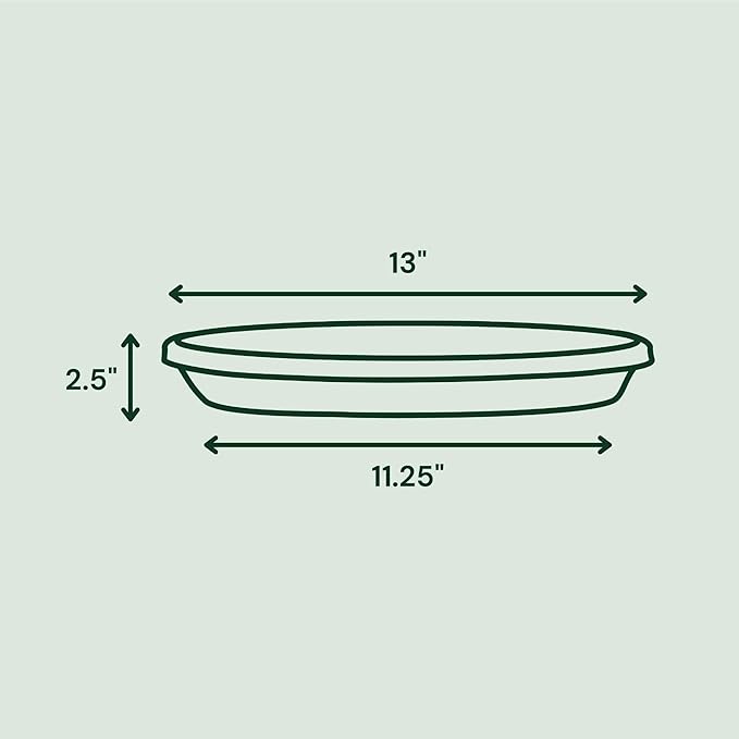 Bloem Terra Resin Saucer Tray: 11.25" Bottom Width - Navy Blue - Matte, Durable, Ribbed Bottom, Indoor and Outdoor, Fits 14" Terra Pots