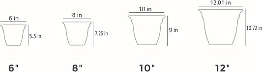 The HC Companies 6 Inch Eclipse Square Planter with Saucer - Indoor Outdoor Plant Pot for Flowers, Vegetables, and Herbs, Slate Blue (Pack of 2)