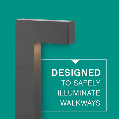 Hinkley Atlantis 1518SK-LL Large LED Low Voltage 2700K Landscape Pathway Light - 12v, Dimmable, Aluminum, Safe for Wet Conditions - Satin Black Finish with Etched Glass Lens
