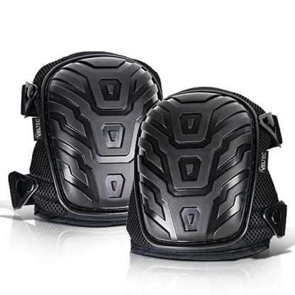 Veltec Premium Knee Pads for Work with Soft Foam and Gel Cushion - Heavy Duty Pads & Adjustable Non-Slip Straps - Pro Protection & Comfortable for Construction, Gardening, Flooring, Roofing and More