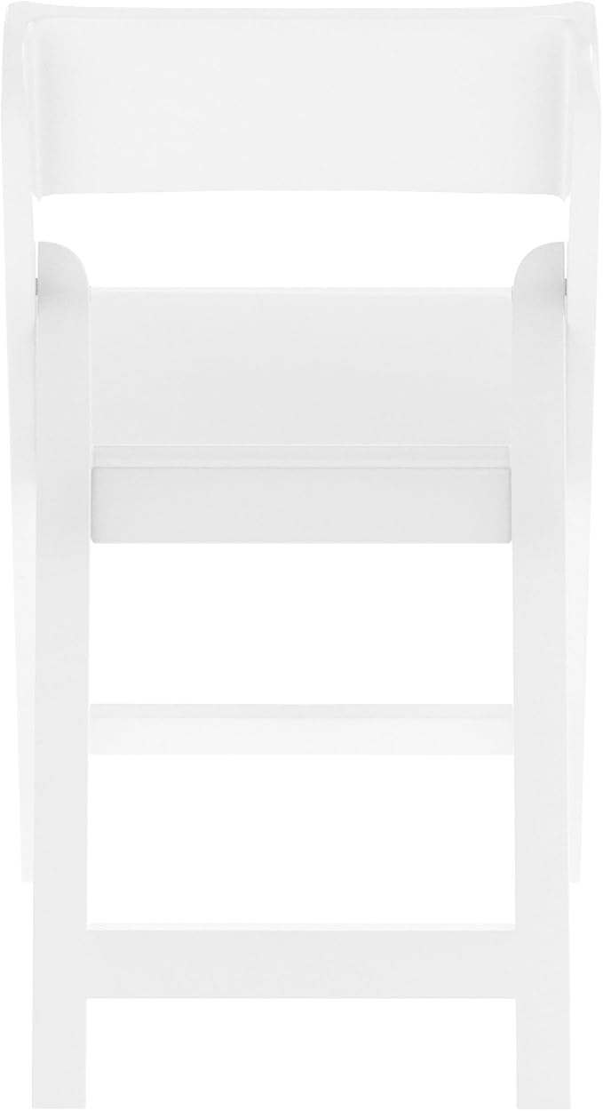 Flash Furniture Hercules Tucker Commercial White Resin Folding Chair - Lightweight, Vinyl Padded Removable Seat, Indoor Outdoor Use, Event & Wedding Ready, Set of 2