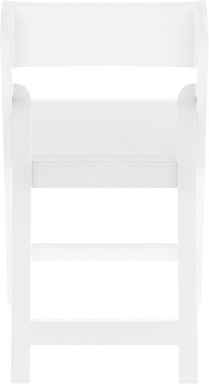 Flash Furniture Hercules Tucker Commercial White Resin Folding Chair - Lightweight, Vinyl Padded Removable Seat, Indoor Outdoor Use, Event & Wedding Ready