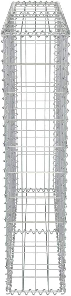 Galvanized Steel Gabion Wall with Covers, Gabion Mesh Wire Wall Panel Galvanized Steel Garden Stone Wire Basket Fencing Patio Decorative Fence, 39.4"x7.87"x39.4",-178