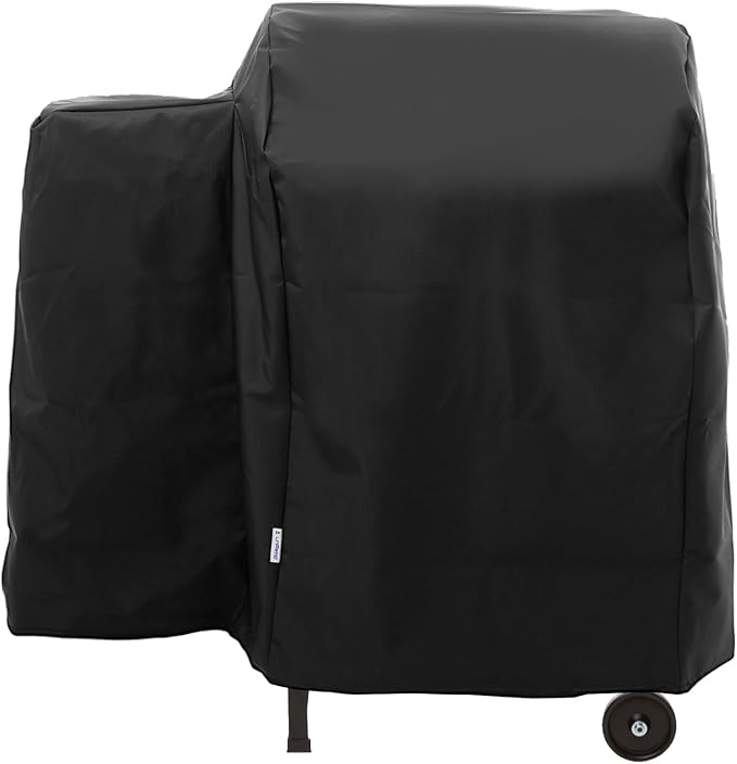 SunPatio Outdoor Heavy Duty Waterproof Grill Cover, Compatible for Traeger 20 Series Wood Pellet, Tailgater and Recteq 340 Grills, Full Length Barbecue Cover, All Weather Protection, Black