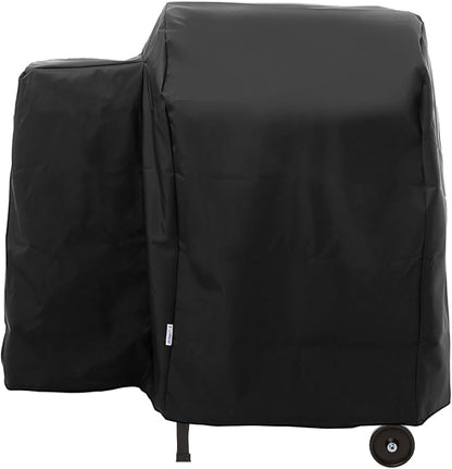 SunPatio Outdoor Heavy Duty Waterproof Grill Cover, Compatible for Traeger 20 Series Wood Pellet, Tailgater and Recteq 340 Grills, Full Length Barbecue Cover, All Weather Protection, Black