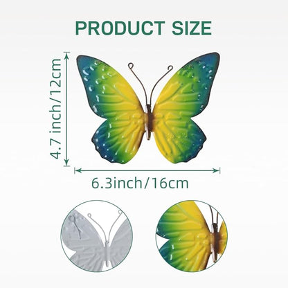 dreamskip Metal Butterfly Wall Decor Art, 4 Pack Colorful Metal Butterflies Outdoor Wall Art, Hand Painted Outdoor Wall Decor For Garden, Yard, Fence, Patio, Living Room, Bedroom Decoration