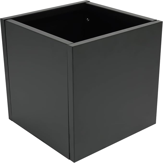 32Inch Steel Planter Box Metal Planter Large Tall Square Planters for Indoor Outdoor Plants, Heavy Duty Flower Pot for Patio, Yard, Garden (Black, 32" L x 32" W x 32" H)
