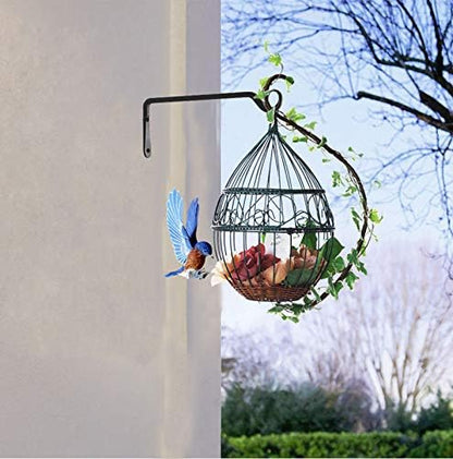 AILIN YELOKIE 12" Plant Hangers 8-Pack - Heavy Duty Rust-Resistant Steel Hooks for Bird Feeders, Indoor/Outdoor Plants & Wall Decor, Black
