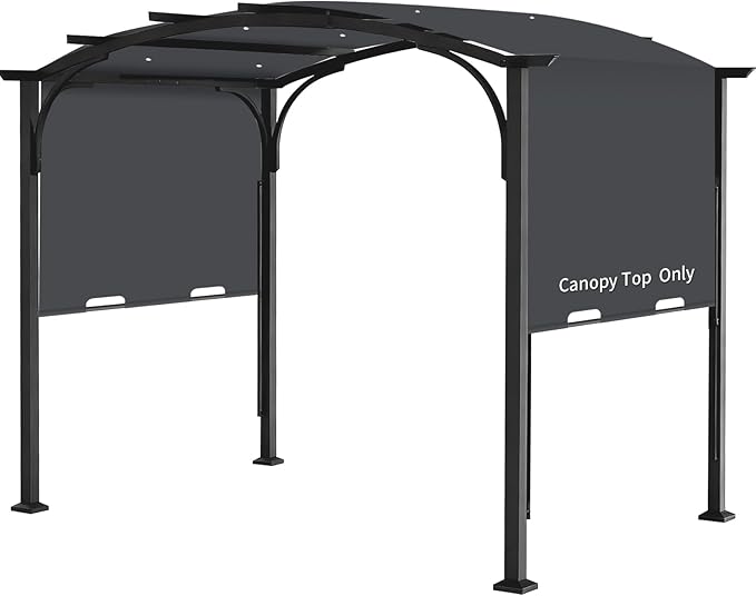 Pergola Canopy Replacement Cover for Lowe's Allen + Roth 10x10 Ft Freestanding Pergola, 200" x 103" Shade Cover, Compatible with Model #L-PG152PST-B,Cover Only (Dark Gray)