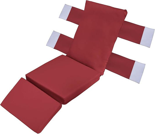 ATR ART TO REAL Outdoor Recliner Replacement Cushion, High Back Chair Cushions Patio Wicker Reclinning Chairs Seat Pad, Removable Cover, Waterproof, UV Resistant (Style B, Red)