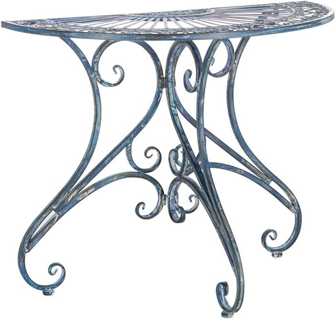 SAFAVIEH Outdoor Collection Annalise Victorian Antique Blue Accent Table