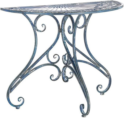 SAFAVIEH Outdoor Collection Annalise Victorian Antique Blue Accent Table