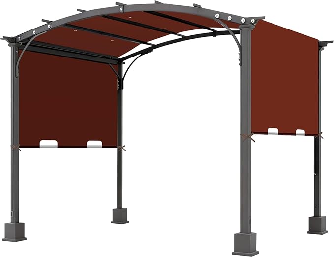 85'' x 208'' Universal Pergola Replacement Cover for Doubleton Steel Pergola L-PG080PST, Waterproof Sunshade Canopy Top for Patio Gazebo, Deck, Porch, Yard, Outdoor Cover Only (Brick Red)