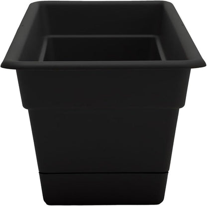 Bloem Dura Cotta Window Box Planter: 30" - Black - Large Box with Tray, Weatherproof Resin Box, Removable Tray for Indoor & Outdoor Use, Gardening, 4 Gallon Capacity