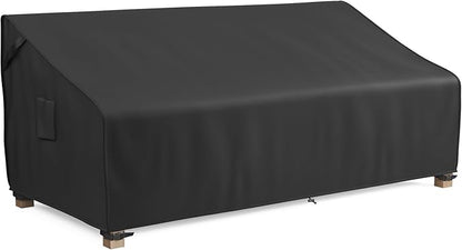 MR.COVER 3-Seater Outdoor Couch Cover, Patio Furniture Covers Waterproof, Fits up to 88W x 40D x 35H inches, with Air Vent and Handles, Black