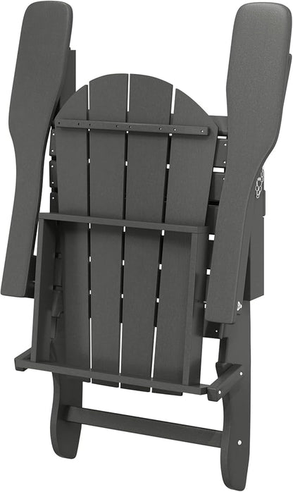 Westin Outdoors Laguna WO Home Furniture Adirondack Chair 2 PCS Set Outdoor Folding Patio Chair for Bon Fire Pit Garden Lawn Backyard Lounging Relaxing (Gray)