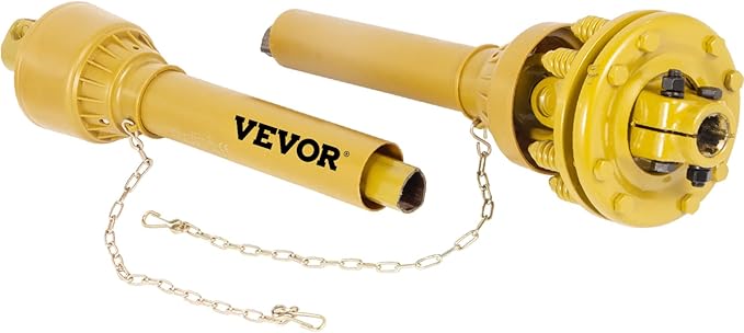 VEVOR PTO Shaft, 1-3/8" PTO Drive Shaft, 6 Spline Both Ends PTO Driveline Shaft, Series 4 Tractor PTO Shaft, 31.5"-41" Brush Hog PTO Shaft, Yellow PTO Shaft w/Slip Clutch for Bush Hog/Finish Mower