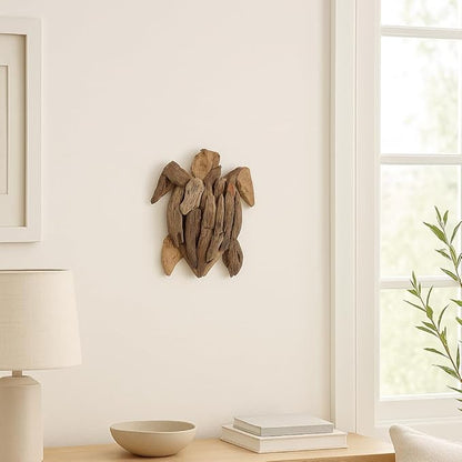 Decorative Driftwood Art Sculpture for Home, Bathroom and Office Decor - Sculptural Ornaments Accent for Room and Living Room Styling - Modern Figurine for Coffee Table or Shelf Display - 12", Brown