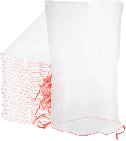 Fruit Protection Bags Large, 20pcs 23 x 16 inch Garden Insect Barrier Netting Bags with Drawstring, Plant Cover Bags for Tomatoes Fruit Trees Bananas Young Plants from Bugs Birds
