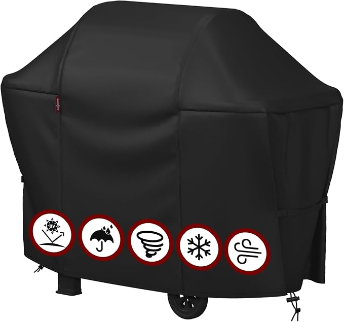 SHINESTAR 55 Inch Grill Cover for 45-48" 2-3 Burner Gas Grills, Heavy Duty Oxford Fabric BBQ Cover Waterproof UV Protection, Windproof with Magic Tape & Drawstring Bottom