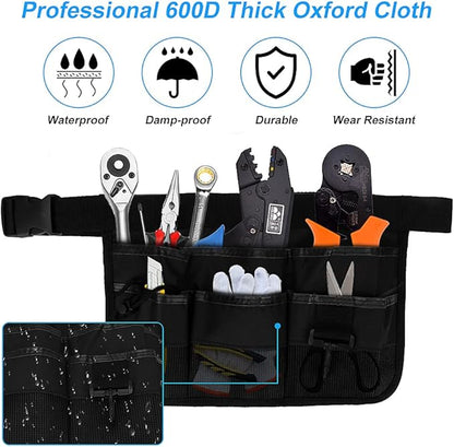 Number-one Gardening Tool Waist Bag Belt, Adjustable Garden Canvas Waist Bag with 7 Pockets of Different Sizes and Depth for Holding Gardening Tools and Home Decoration Tools