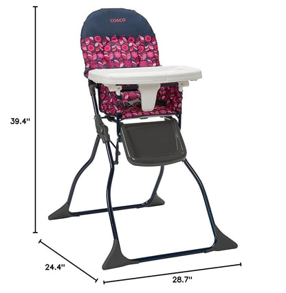 Cosco Kids Highchair for Baby, Simple Foldable High Chair, Convenient, Lightweight, and Compact Design, Mapleton