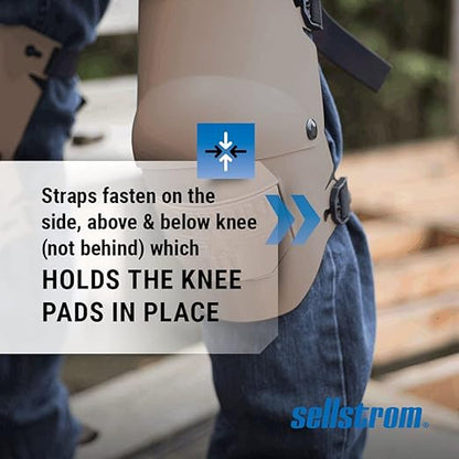 Sellstrom Ultra Flex KneePro Professional Knee Pads for Men & Women with Thick Foam Cushioning & Heavy Duty Hard Outer Shell - Adjustable Straps with Speed-Clips & Ergonomic Metal Hinges - for Construction Work, Gardening, Roofing, Flooring