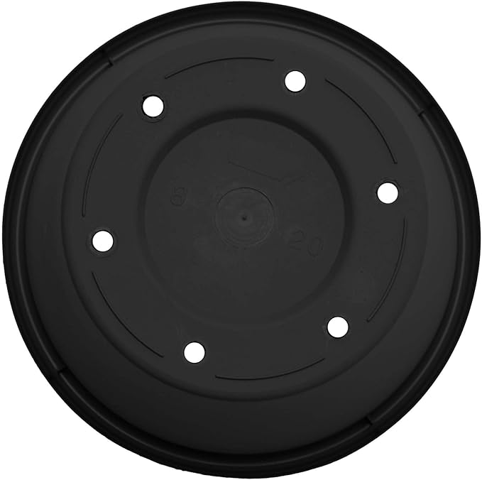 Bloem Terra 12" Diameter Round Black Resin Planter Pot with Drainage Holes for Indoor and Outdoor Gardening