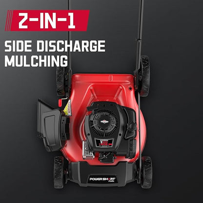 PowerSmart 21" Push Lawn Mower with B&S 125cc Engine, 2-in-1 Mulching and Side Discharge, Easy Assembly & Lightweight, Cordless Push Lawn Mowers for Garden Yard